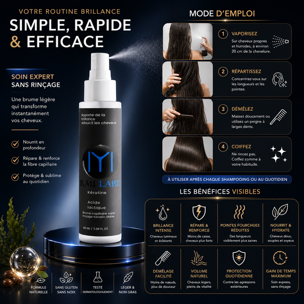Brume capillaire sans rinçage Keratin Shine | Kaii Lare - vue 4