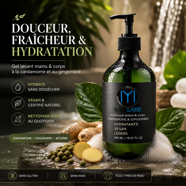 Gel lavant mains & corps Cardamome & Gingembre | Kaii Lare - vue 1