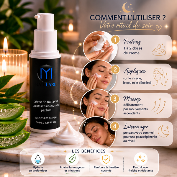 Crème de nuit peaux sensibles bio | Kaii Lare - vue 4